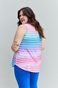 Heimish Multicolor Rainbow Striped Sleeveless Top
