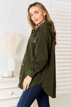 Load image into Gallery viewer, Heimish Army Green Button Down Woven Shacket
