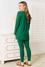 Load image into Gallery viewer, Zenana Dark Green Two Piece Loungewear Set
