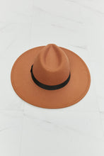 Load image into Gallery viewer, Fame Solid Brown Ribbon Detailed Wide Brim Hat
