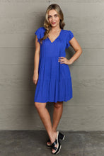 Load image into Gallery viewer, Culture Code Blue Swiss Dot Tiered Dress
