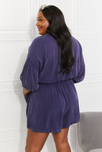 Carregar imagem no visualizador da galeria, White Birch Blueberry Blue Three Quarter Sleeve Romper
