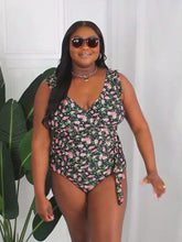 Ladda och spela upp video i Gallerivisaren, Marina West Swim Multicolor Floral Ruffled Tie Side One Piece Swimsuit
