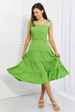 Ladda upp bild till gallerivisning, Culture Code Lime Green Smocked Tiered Midi Dress
