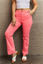 Load image into Gallery viewer, RISEN Kenya High Side Twill Contrast Straight Pink Denim Jeans
