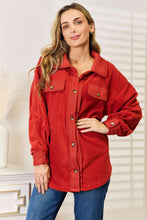 Load image into Gallery viewer, Heimish Rust Red Button Down Woven Shacket
