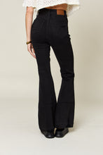 Load image into Gallery viewer, Judy Blue High Waisted Distressed Black Denim Flared Leg Jeans
