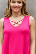Load image into Gallery viewer, BOMBOM Hot Pink Criss Cross Front Detail Sleeveless Top
