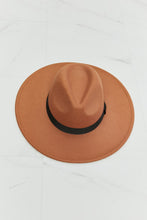 Ladda upp bild till gallerivisning, Fame Solid Brown Ribbon Detailed Wide Brim Hat
