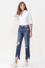 Load image into Gallery viewer, Lovervet Jackie LV1008 High Rise Distressed Chewed Frayed Raw Hem Straight Leg Jeans
