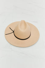 Load image into Gallery viewer, Fame Beige Vegan Leather Knot Detailed Wide Brim Hat
