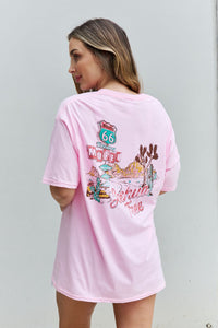Sweet Claire Pink Graphic Short Sleeve Tee Shirt