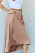 Load image into Gallery viewer, Ninexis Camel Brown High Low Maxi Skirt
