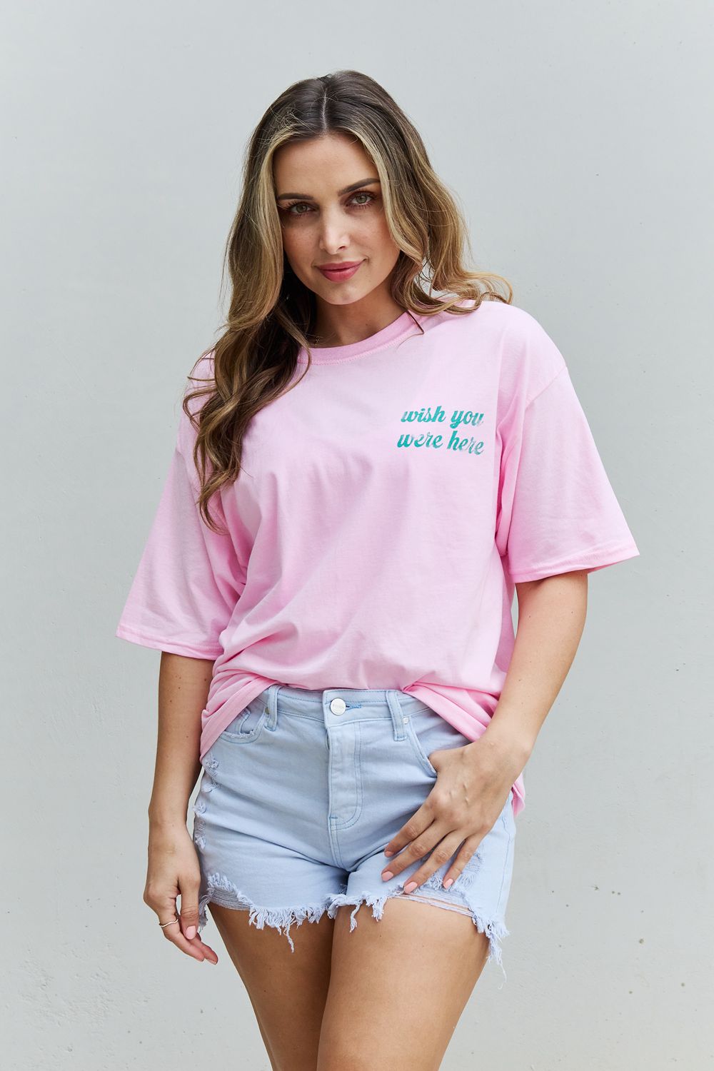 Sweet Claire Pink Graphic Short Sleeve Tee Shirt