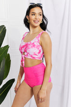 Загрузить изображение в средство просмотра галереи, Marina West Swim Pink Floral Tie Dye Two Piece Bikini Set
