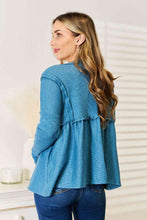 Carregar imagem no visualizador da galeria, Jade By Jane Sky Blue Frilly Trim Babydoll Top
