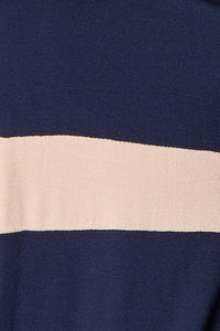 e.Luna Multicolor Color Block Striped Open Front Longline Cardigan