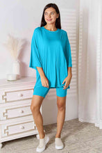 Load image into Gallery viewer, Basic Bae Solid Color Soft Rayon Three-Quarter Sleeve Top and Shorts Set

