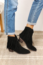 Load image into Gallery viewer, Legend Black Fringe Cowboy Western Ankle Boots
