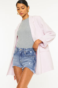 Kancan Dezi Distressed Chewed Raw Hem Denim Shorts