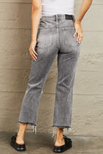 Load image into Gallery viewer, BAYEAS Trending Stone Wash Distressed Cropped Straight Leg Gray Denim Jeans
