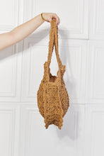 Load image into Gallery viewer, Justin Taylor Caramel Brown Straw Rattan Handbag
