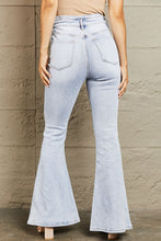Load image into Gallery viewer, BAYEAS Cheyenne High Rise Button Fly Flared Leg Blue Denim Jeans
