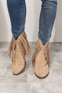 Legend Tan Fringe Cowboy Western Ankle Boots