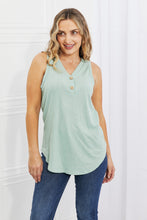 Load image into Gallery viewer, BOMBOM Gum Leaf Green Ribbed Knit Tank Top
