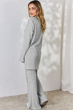 Ladda upp bild till gallerivisning, Basic Bae Solid Color Two Piece Ribbed Knit Relaxed Fit Loungewear Set
