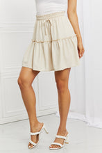 Load image into Gallery viewer, Zenana Beige Linen Frilly Tiered Mini Skirt
