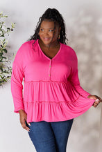 Load image into Gallery viewer, Double Take Long Sleeve Tiered Frilly Top
