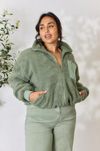 Load image into Gallery viewer, Heimish Sage Green Zip Up Collared Jacket
