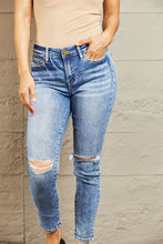 Load image into Gallery viewer, BAYEAS Seriously? Mid Rise Distressed Blue Denim Skinny Jeans
