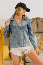 Load image into Gallery viewer, BiBi Button Down Long Sleeve Denim Jacket
