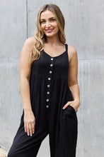 Load image into Gallery viewer, HEYSON Solid Black Button Down Wide Leg Jumpsuit
