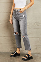 Load image into Gallery viewer, BAYEAS Trending Stone Wash Distressed Cropped Straight Leg Gray Denim Jeans

