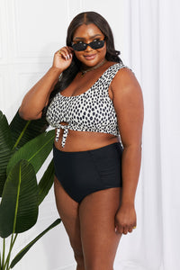 Marina West Swim Black Leopard Two Piece Bikini Set