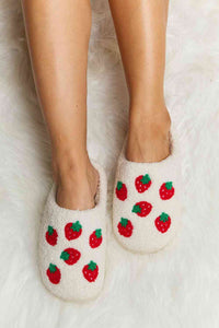 Melody Strawberry Plush Slide Slippers