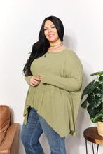 Load image into Gallery viewer, HEYSON Mist Green Oversized Asymmetrical Super Soft Rib Knit Top
