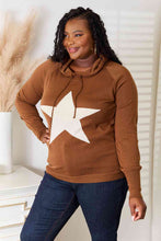 Load image into Gallery viewer, Heimish Chestnut Brown Star Pattern Hooded Top
