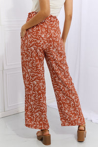 Heimish Red Orange Art Deco Pattern Paper Bag Tie Waist Pants