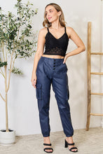 Load image into Gallery viewer, Kancan High Waisted Vegan Leather Cargo Joggers
