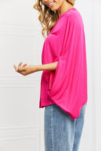 Load image into Gallery viewer, White Birch Hot Pink Asymmetrical One Shoulder One Long Sleeve Top
