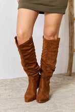 Load image into Gallery viewer, East Lion Corp Chestnut Brown Block Heel Knee High Boots
