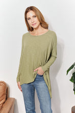 Load image into Gallery viewer, HEYSON Mist Green Oversized Asymmetrical Super Soft Rib Knit Top
