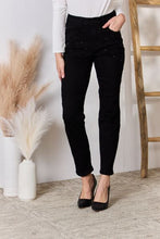 Load image into Gallery viewer, Judy Blue Shasta High Waisted Rhinestone Embellished Relaxed Skinny Black Denim Jeans

