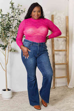 Ladda upp bild till gallerivisning, Culture Code Hot Fuchsia Semi Sheer Long Sleeve Bodysuit
