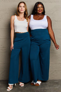 Culture Code Teal Blue Wide Leg Palazzo Style Pants