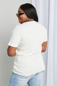 MineB Ivory White Artisan Graphic Short Sleeve Tee Shirt Top